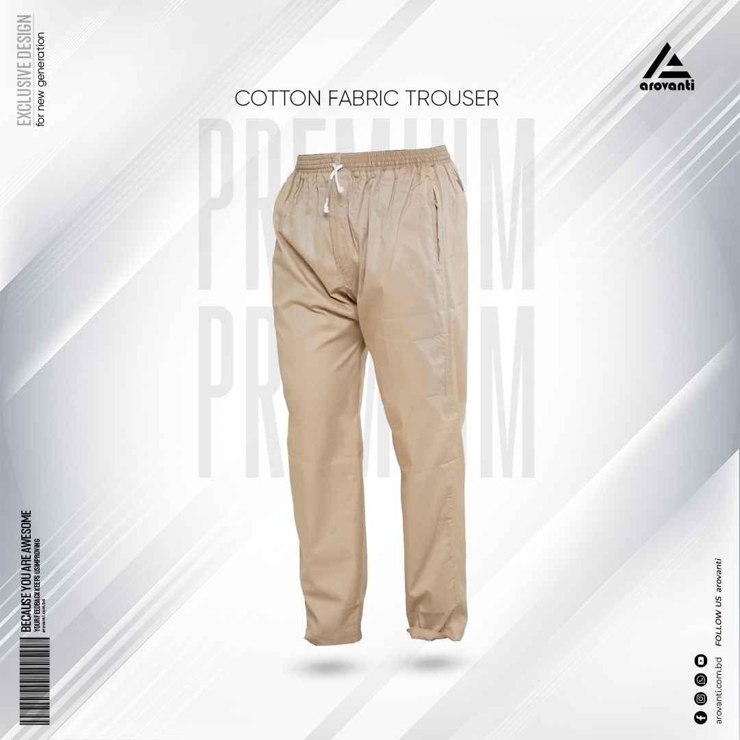 Men's Solid Trouser -Brown