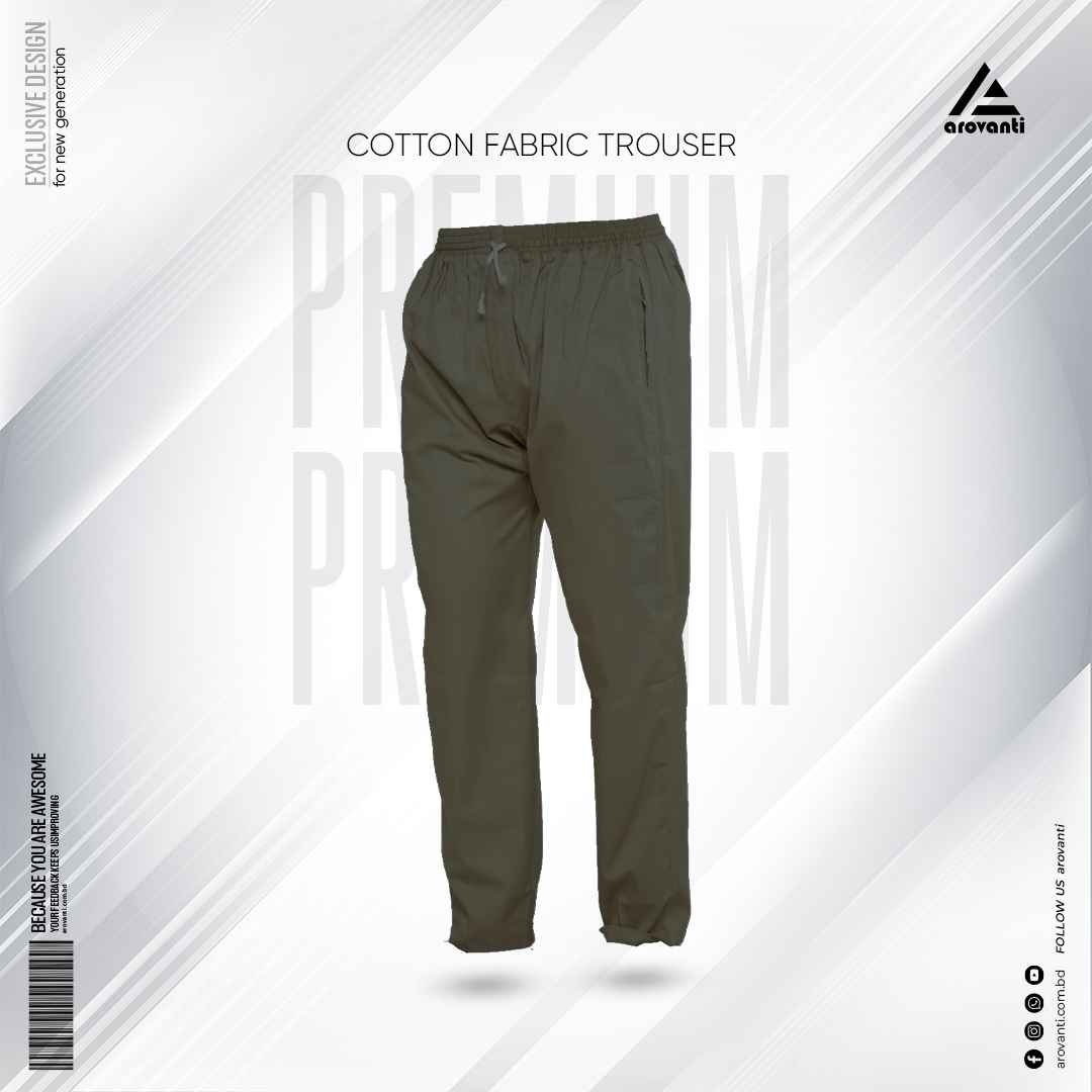 Solid Color Trousers - Olive